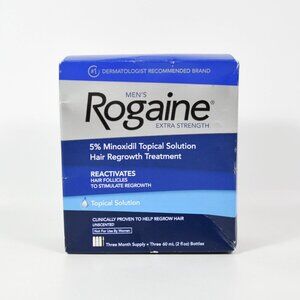 Mens Rogaine 5% Minoxidil Topical Hair Regrowth Treatment 3 Month Supply 02/2024